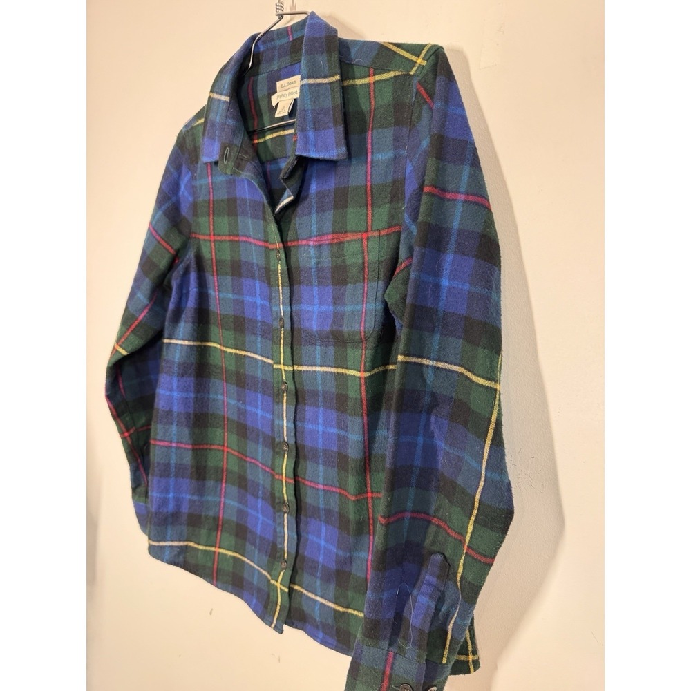 LL Bean Slightly Fitted Blackwatch Plaid Long Sleeve Button Up Shirt Size S Hike - Picture 5 of 12